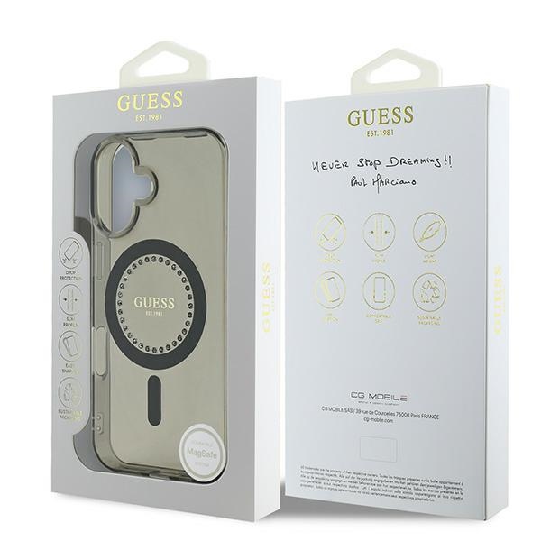iTok webáruház - Guess Guess IML Rhinestones MagSafe tok iPhone 16 Plus készülékhez (fekete) 8 Guess IML Rhinestones MagSafe iPhone 16 Plus Case (fekete)