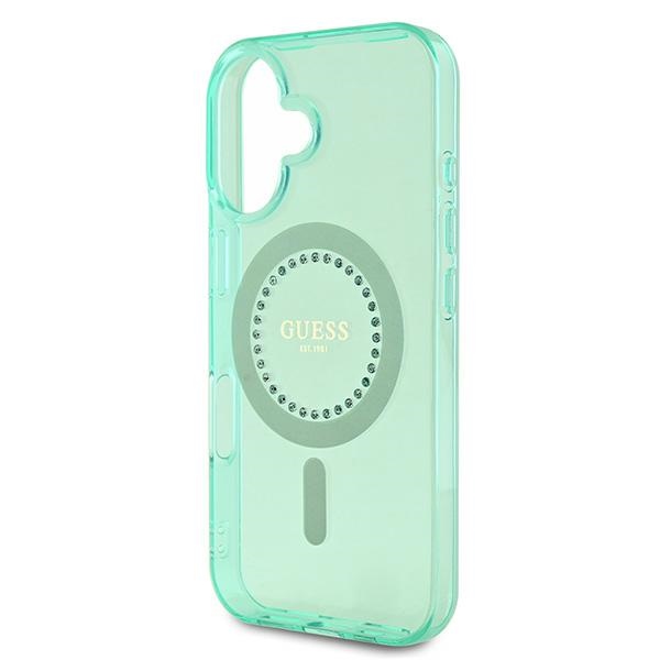 iTok webáruház - Guess Guess IML Rhinestones MagSafe tok iPhone 16 Plus készülékhez (zöld) 6 Guess IML Rhinestones MagSafe iPhone 16 Plus Case (zöld)
