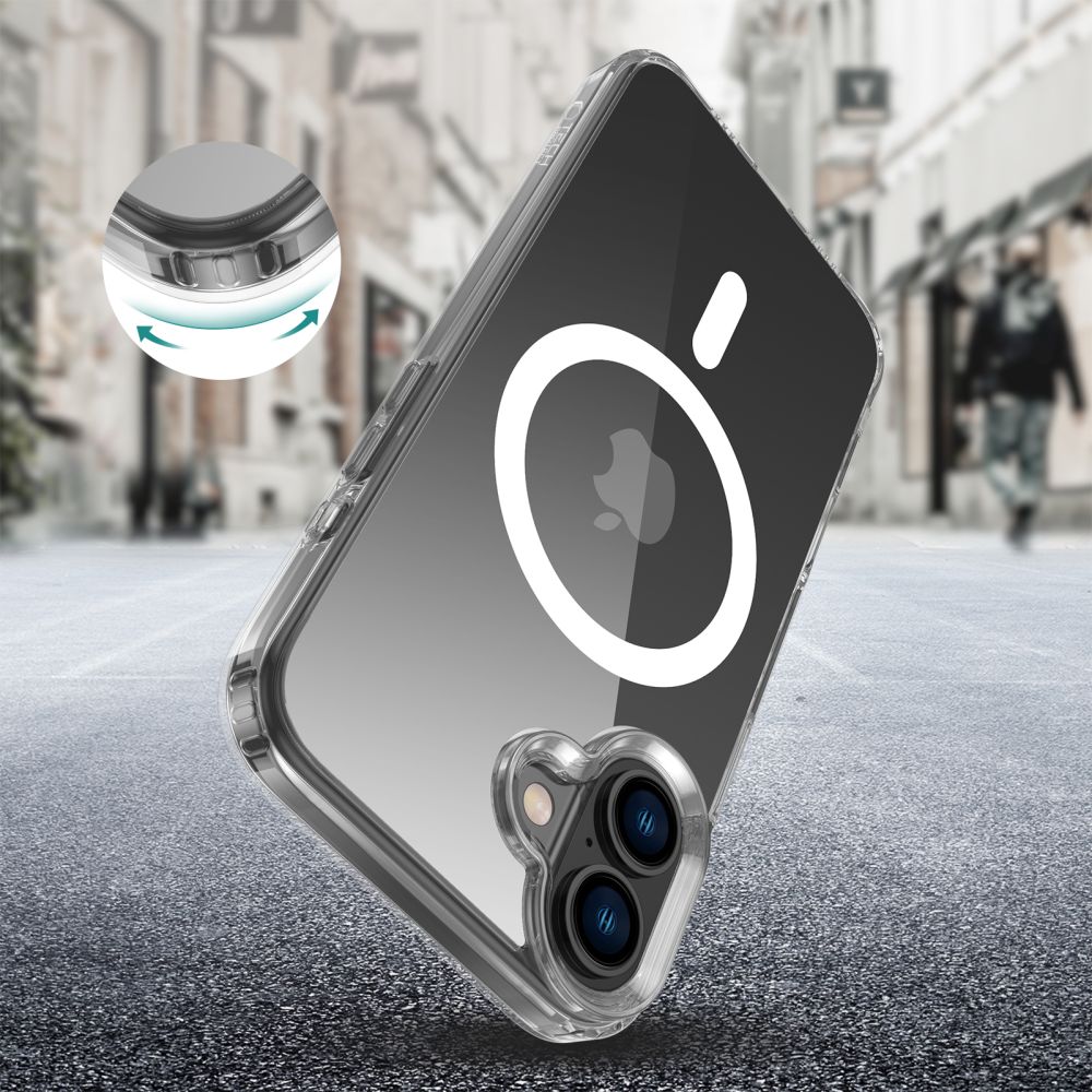 iTok webáruház - Tech-Protect Tech-Protect Flexair Hybrid MagSafe tok iPhone 16 Plus készülékhez, átlátszó 2 TECH-PROTECT FLEXAIR HYBRID MAGSAFE IPHONE 16 PLUS CLEAR