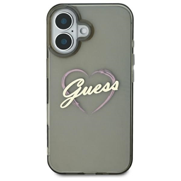iTok webáruház - Guess Guess IML Heart tok iPhone 16 Plus készülékhez (fekete) 3 Guess IML Heart Case for iPhone 16 Plus (fekete)