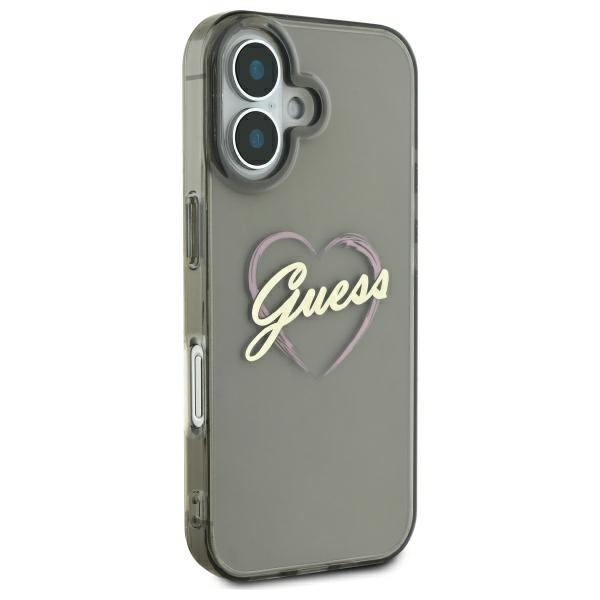 iTok webáruház - Guess Guess IML Heart tok iPhone 16 Plus készülékhez (fekete) 4 Guess IML Heart Case for iPhone 16 Plus (fekete)