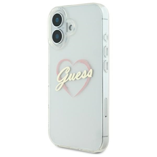 iTok webáruház - Guess Guess IML Heart tok iPhone 16 Plus készülékhez (átlátszó) 2 Guess IML Heart Case for iPhone 16 plus (átlátszó)