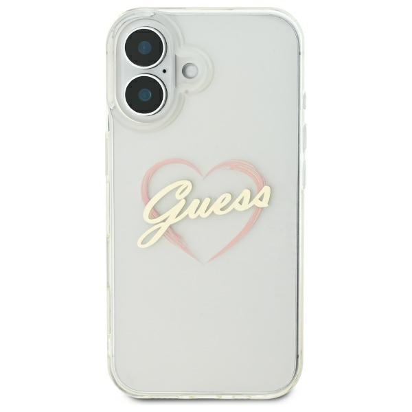 iTok webáruház - Guess Guess IML Heart tok iPhone 16 Plus készülékhez (átlátszó) 3 Guess IML Heart Case for iPhone 16 plus (átlátszó)