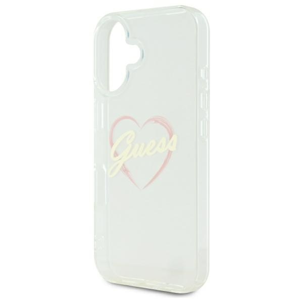 iTok webáruház - Guess Guess IML Heart tok iPhone 16 Plus készülékhez (átlátszó) 6 Guess IML Heart Case for iPhone 16 plus (átlátszó)