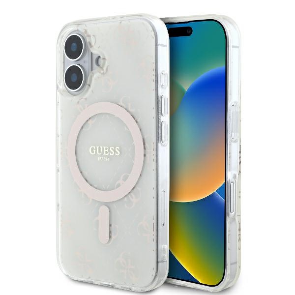 iTok webáruház - Guess Guess IML 4G Background MagSafe tok iPhone 16 Plus készülékhez (fehér) 1 Guess IML 4G Background MagSafe Case for iPhone 16 Plus (fehér)