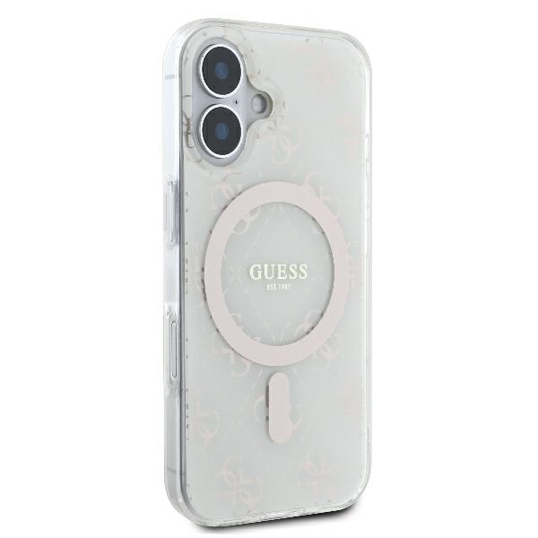 iTok webáruház - Guess Guess IML 4G Background MagSafe tok iPhone 16 Plus készülékhez (fehér) 4 Guess IML 4G Background MagSafe Case for iPhone 16 Plus (fehér)
