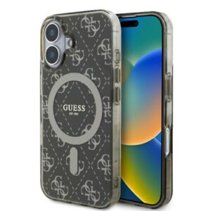 Guess IML 4G Background MagSafe tok iPhone 16 Plus készülékhez (barna)