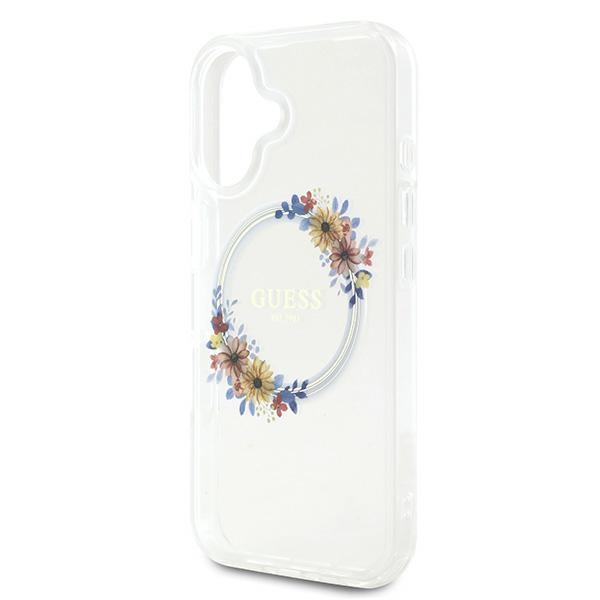iTok webáruház - Guess Guess IML Flowers Wreath MagSafe tok iPhone 16 Plus készülékhez (átlátszó) 6 Guess IML Flowers Wreath MagSafe iPhone 16 Plus Case (átlátszó)