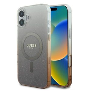 Guess IML Glitter Gradient MagSafe tok iPhone 16 Plus készülékhez (barna)