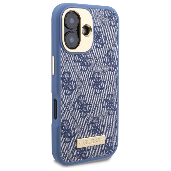 iTok webáruház - Guess Guess 4G Logo Plate MagSafe tok iPhone 16 Plus (kék) 4 Guess 4G Logo Plate MagSafe Case for iPhone 16 Plus (kék)