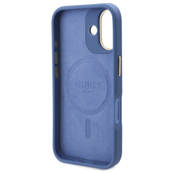 iTok webáruház - Guess Guess 4G Logo Plate MagSafe tok iPhone 16 Plus (kék) 6 Guess 4G Logo Plate MagSafe Case for iPhone 16 Plus (kék)