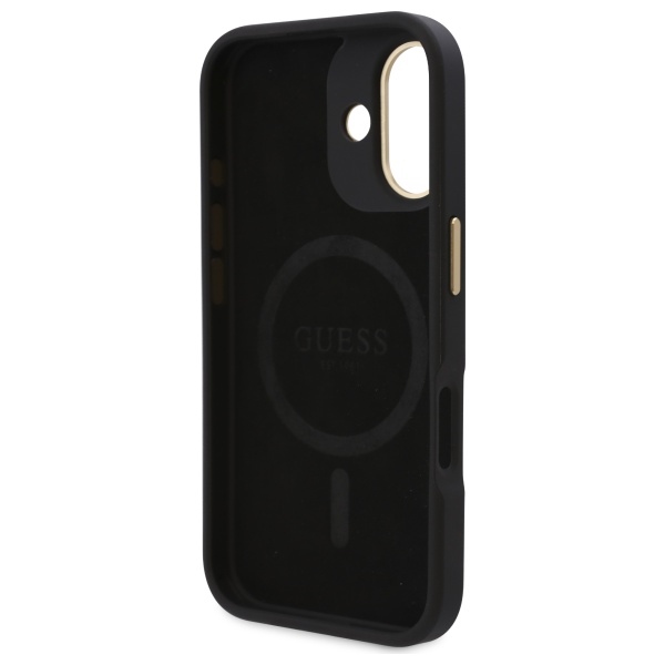 iTok webáruház - Guess Guess 4G Logo Plate MagSafe tok iPhone 16 Plus készülékhez (fekete) 7 Guess 4G Logo Plate MagSafe Case for iPhone 16 Plus (fekete)