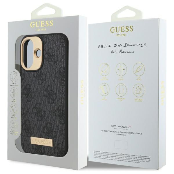 iTok webáruház - Guess Guess 4G Logo Plate MagSafe tok iPhone 16 Plus készülékhez (fekete) 8 Guess 4G Logo Plate MagSafe Case for iPhone 16 Plus (fekete)
