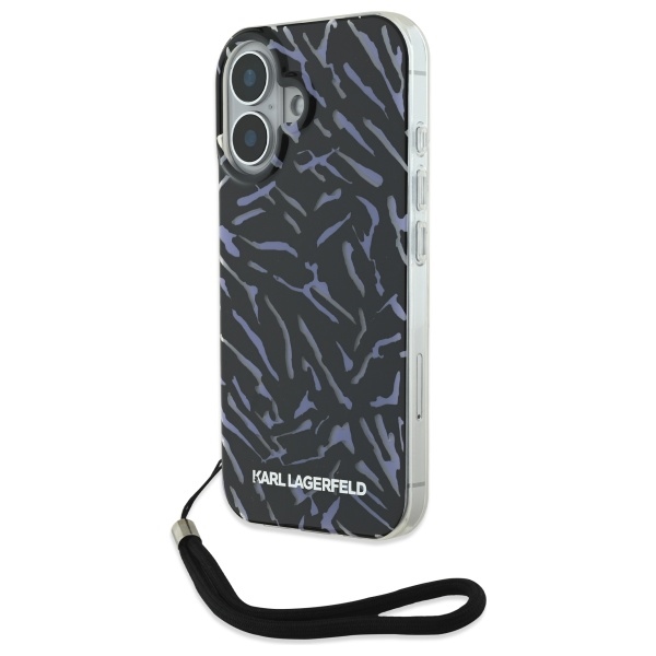iTok webáruház - Karl Lagerfeld Karl Lagerfeld Zebra With Cord tok iPhone 16 Plus készülékhez (lila) 1 Karl Lagerfeld Zebra With Cord iPhone 16 Plus Case (lila)