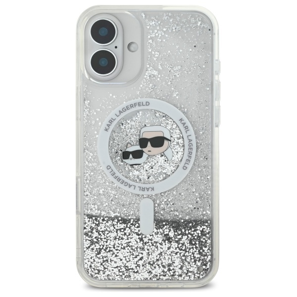 iTok webáruház - Karl Lagerfeld Karl Lagerfeld Liquid Glitter Karl & Choupette Head MagSafe tok iPhone 16 Plus készülékhez (átlátszó) 3 Karl Lagerfeld Liquid Glitter Karl & Choupette Head Magsafe iPhone 16 Plus Case (átlátszó)
