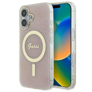 Guess IML 4G MagSafe tok iPhone 16 Plus készülékhez (rózsaszín)