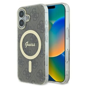Guess IML 4G MagSafe tok iPhone 16 Plus készülékhez (barna)