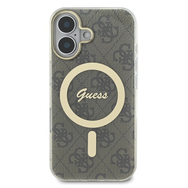 iTok webáruház - Guess Guess IML 4G MagSafe tok iPhone 16 Plus készülékhez (barna) 3 Guess IML 4G MagSafe Case for iPhone 16 Plus (barna)
