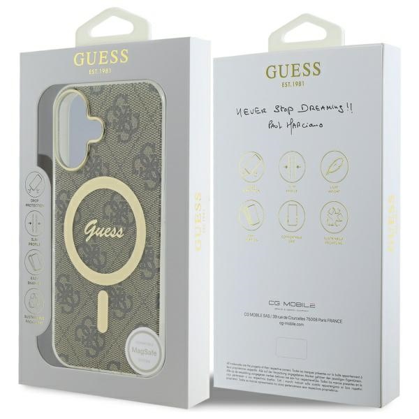 iTok webáruház - Guess Guess IML 4G MagSafe tok iPhone 16 Plus készülékhez (barna) 8 Guess IML 4G MagSafe Case for iPhone 16 Plus (barna)