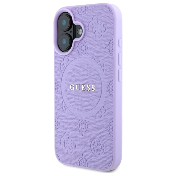 iTok webáruház - Guess Guess Saffiano Peony Classic Logo MagSafe tok iPhone 16 Plus készülékhez (lila) 2 Guess Saffiano Peony Classic Logo MagSafena iPhone 16 Plus Case (lila)