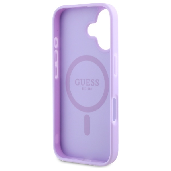 iTok webáruház - Guess Guess Saffiano Peony Classic Logo MagSafe tok iPhone 16 Plus készülékhez (lila) 7 Guess Saffiano Peony Classic Logo MagSafena iPhone 16 Plus Case (lila)