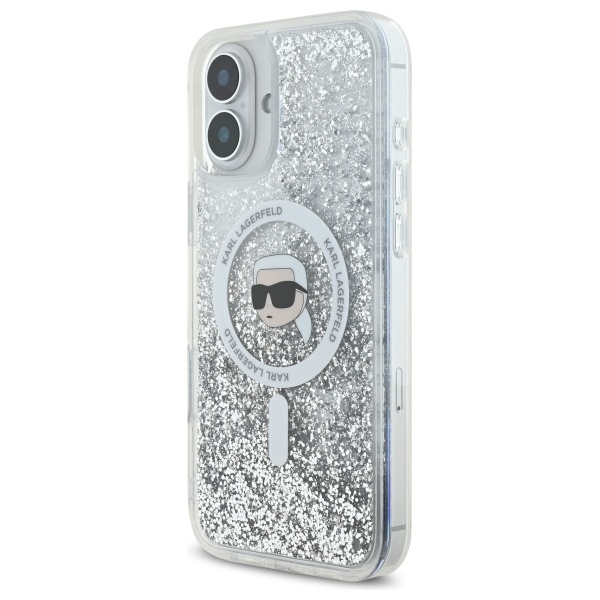 iTok webáruház - Karl Lagerfeld Karl Lagerfeld Liquid Glitter Karl Head MagSafe tok iPhone 16 Plus készülékhez (átlátszó) 2 Karl Lagerfeld Liquid Glitter Karl Head Magsafe Case for iPhone 16 Plus (átlátszó)