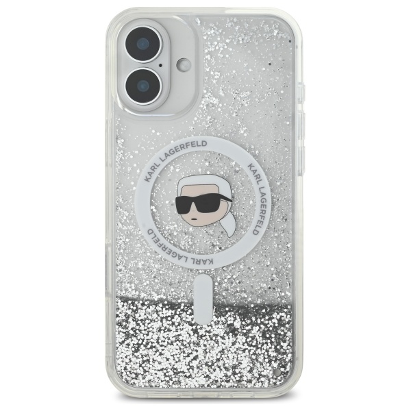 iTok webáruház - Karl Lagerfeld Karl Lagerfeld Liquid Glitter Karl Head MagSafe tok iPhone 16 Plus készülékhez (átlátszó) 3 Karl Lagerfeld Liquid Glitter Karl Head Magsafe Case for iPhone 16 Plus (átlátszó)