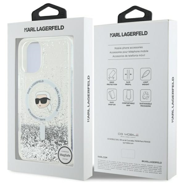 iTok webáruház - Karl Lagerfeld Karl Lagerfeld Liquid Glitter Karl Head MagSafe tok iPhone 16 Plus készülékhez (átlátszó) 8 Karl Lagerfeld Liquid Glitter Karl Head Magsafe Case for iPhone 16 Plus (átlátszó)