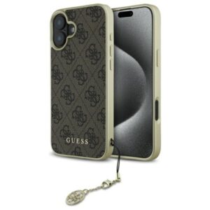 Guess 4G Charms Collection tok iPhone 16 Plus készülékhez (barna)