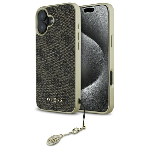 iTok webáruház - Guess Guess 4G Charms Collection tok iPhone 16 Plus készülékhez (barna) 1 Guess 4G Charms Collection iPhone 16 Plus Case (barna)