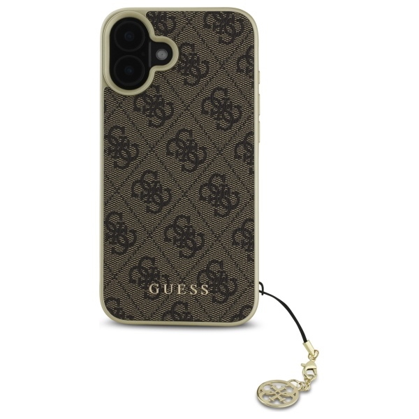 iTok webáruház - Guess Guess 4G Charms Collection tok iPhone 16 Plus készülékhez (barna) 3 Guess 4G Charms Collection iPhone 16 Plus Case (barna)