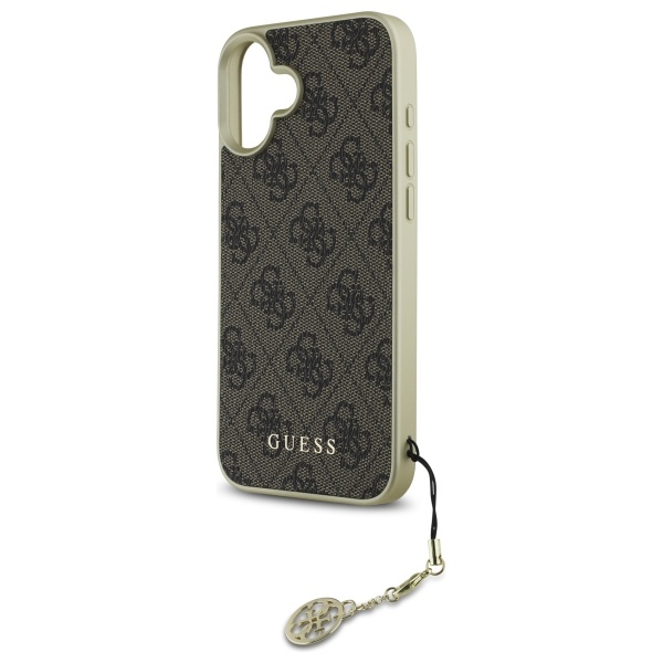iTok webáruház - Guess Guess 4G Charms Collection tok iPhone 16 Plus készülékhez (barna) 6 Guess 4G Charms Collection iPhone 16 Plus Case (barna)