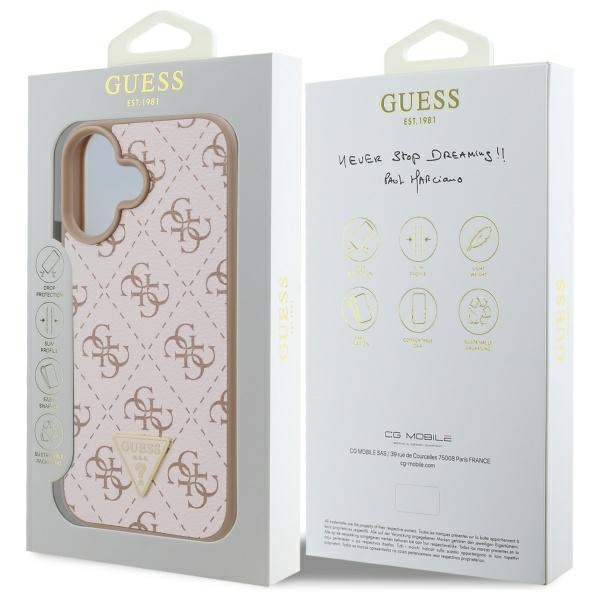 iTok webáruház - Guess Guess New 4G Triangle tok iPhone 16 Plus készülékhez (fehér) 8 Guess New 4G Triangle Case for iPhone 16 Plus (fehér)