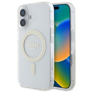 Guess GUHMP16MHFGERET iPhone 16 Plus 6,7″ átlátszó MagSafe tok