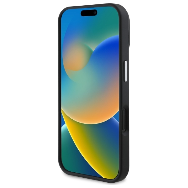 iTok webáruház - Guess Guess GUHMP16MPGTSPSK iPhone 16 Plus 6,7 hüvelykes fekete tok – Grained Triangle MagSafe 5 Guess GUHMP16MPGTSPSK iPhone 16 Plus 6.7" black/black hardcase Grained Triangle MagSafe