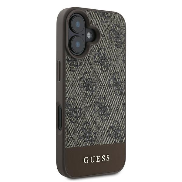 iTok webáruház - Guess Guess 4G Bottom Stripe tok iPhone 16 Plus készülékhez (barna) 4 Guess 4G Bottom Stripe Case for iPhone 16 Plus 6.7" (barna)