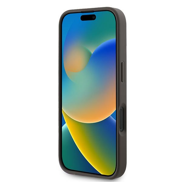 iTok webáruház - Guess Guess 4G Bottom Stripe tok iPhone 16 Plus készülékhez (barna) 5 Guess 4G Bottom Stripe Case for iPhone 16 Plus 6.7" (barna)