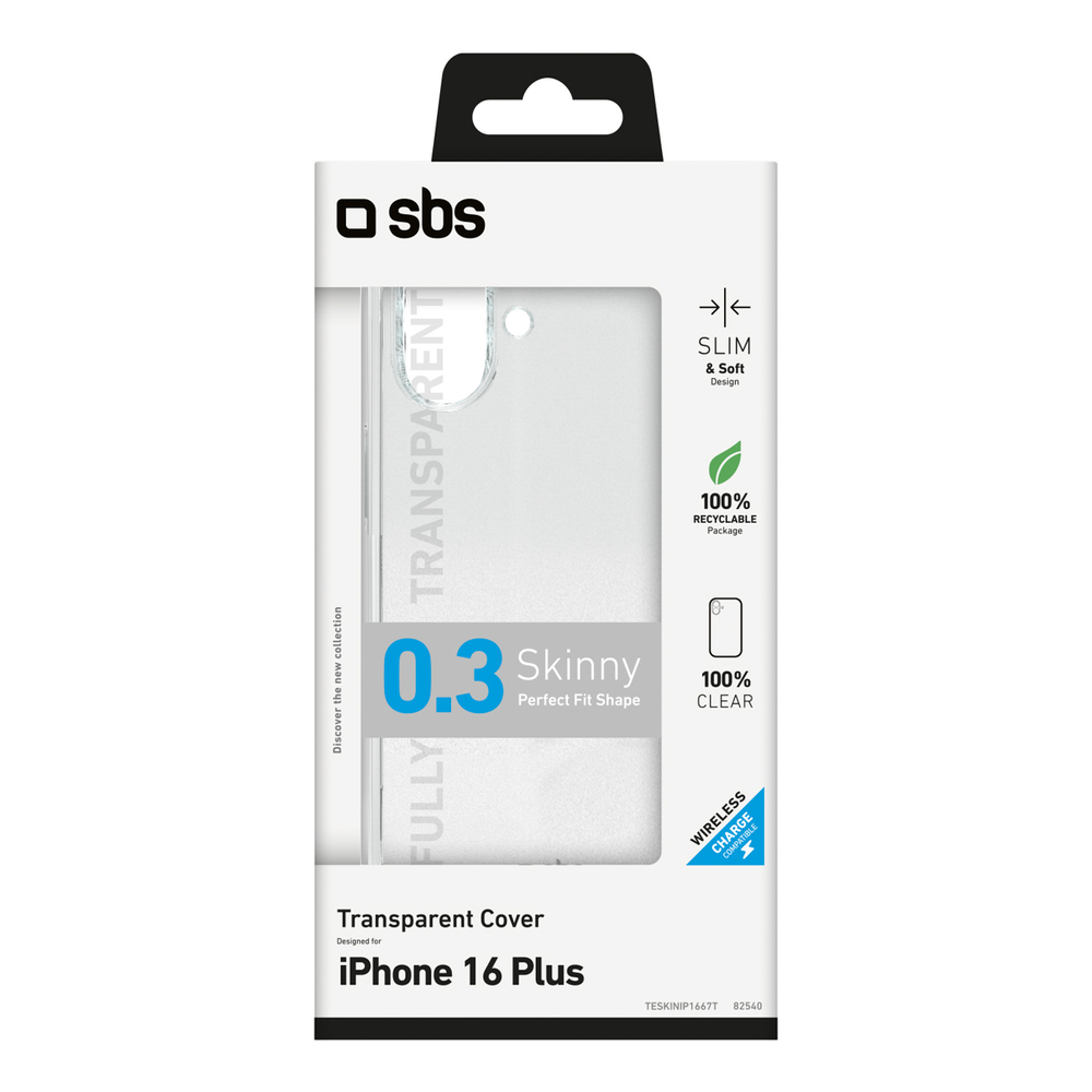 iTok webáruház - SBS SBS Skinny Cover tok iPhone 16 Plus készülékhez (átlátszó) 2 SBS Skinny Cover for iPhone 16 Plus (átlátszó)