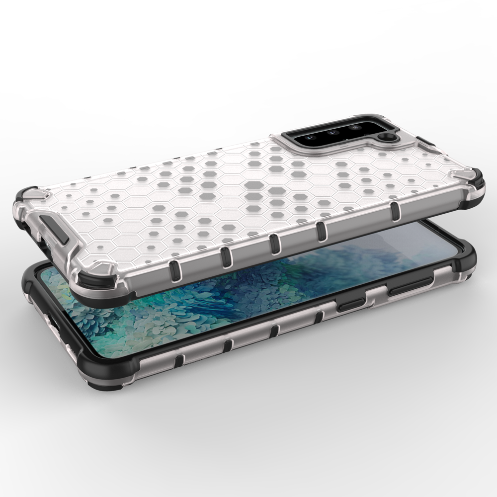 iTok webáruház - Hurtel Honeycomb páncéltok Samsung Galaxy S21+ 5G készülékhez, kék 3 Honeycomb Case armor cover with TPU Bumper for Samsung Galaxy S21+ 5G (S21 Plus 5G) blue