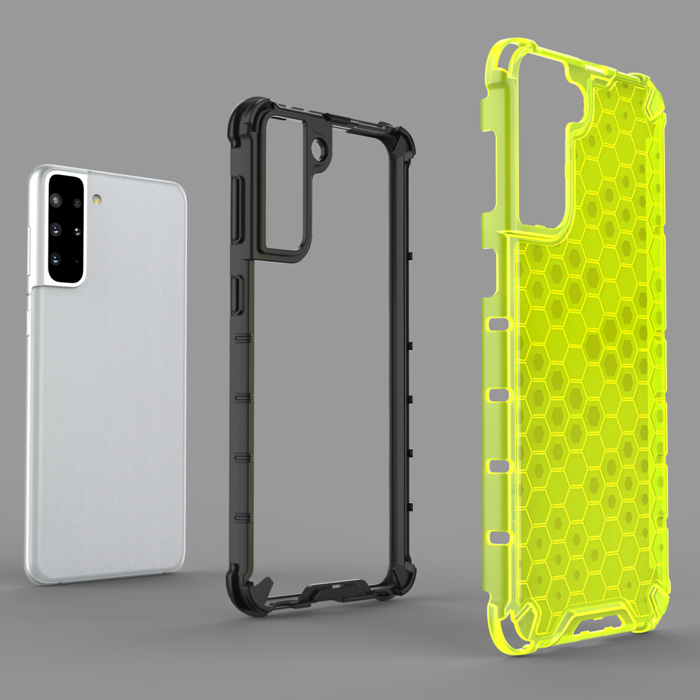 iTok webáruház - Hurtel Honeycomb páncéltok Samsung Galaxy S21+ 5G készülékhez, kék 5 Honeycomb Case armor cover with TPU Bumper for Samsung Galaxy S21+ 5G (S21 Plus 5G) blue