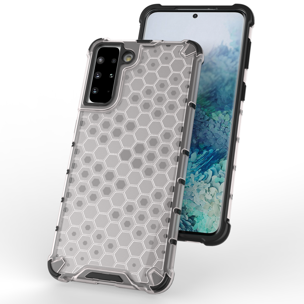 iTok webáruház - Hurtel Honeycomb páncéltok Samsung Galaxy S21+ 5G készülékhez, kék 7 Honeycomb Case armor cover with TPU Bumper for Samsung Galaxy S21+ 5G (S21 Plus 5G) blue