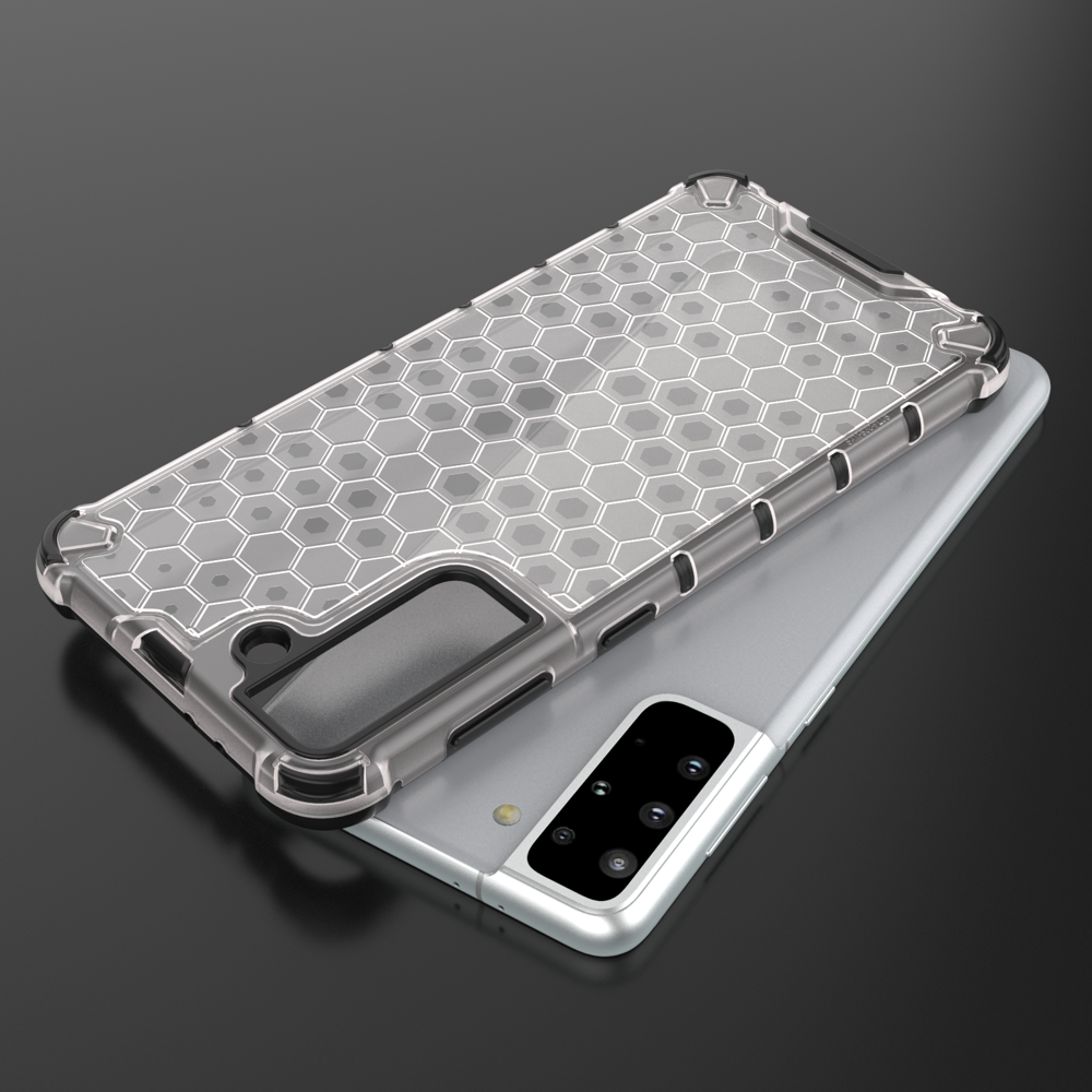 iTok webáruház - Hurtel Honeycomb páncéltok Samsung Galaxy S21+ 5G készülékhez, kék 8 Honeycomb Case armor cover with TPU Bumper for Samsung Galaxy S21+ 5G (S21 Plus 5G) blue