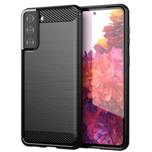 Carbon Case rugalmas TPU tok Samsung Galaxy S21+ 5G készülékhez – fekete