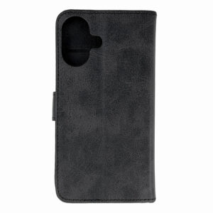 Hurtel Leather Book Case könyvtok iPhone 16-hoz (fekete)