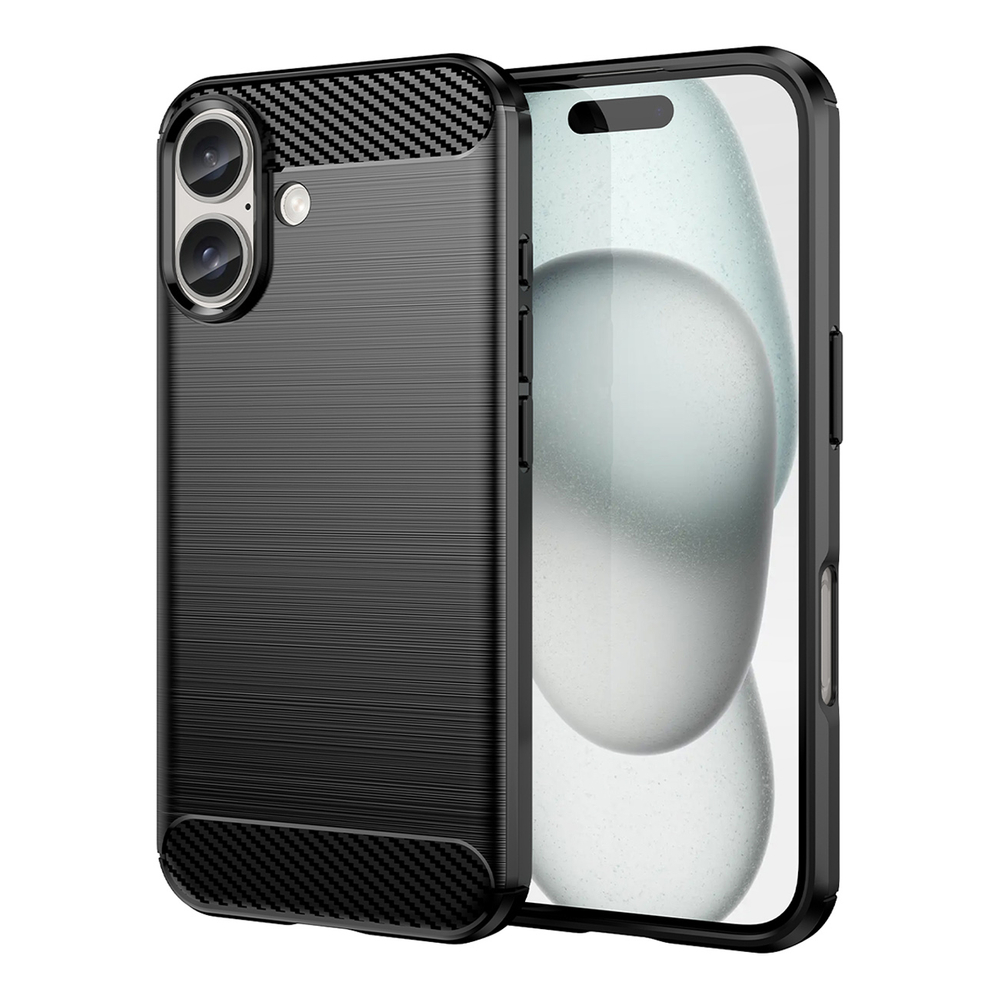 iTok webáruház - Hurtel Carbon Case szilikon tok iPhone 16 készülékhez (fekete) 1 Carbon Case for iPhone 16 Silicone Case (fekete)