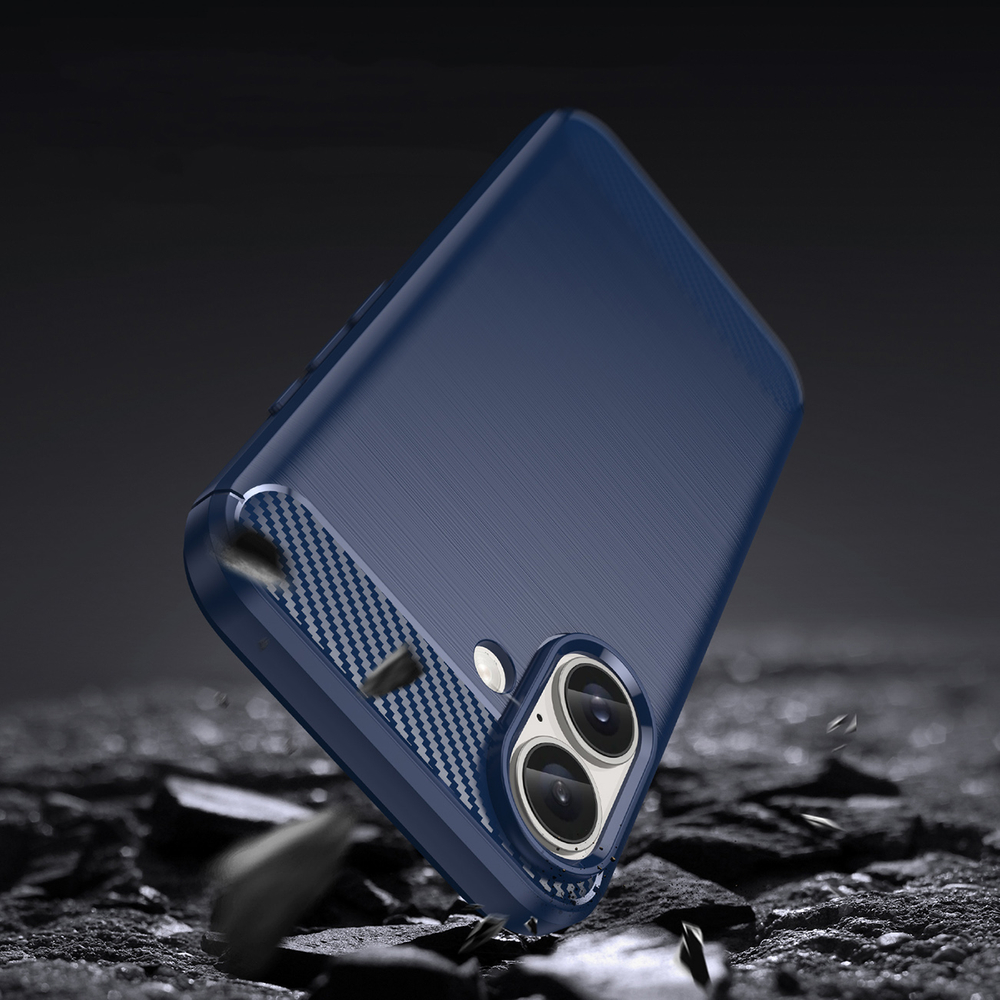 iTok webáruház - Hurtel Carbon Case szilikon tok iPhone 16 készülékhez (kék) 4 Carbon Case for iPhone 16 Silicone Case (kék)