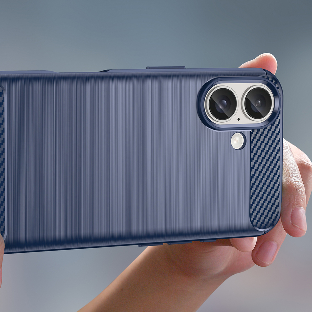 iTok webáruház - Hurtel Carbon Case szilikon tok iPhone 16 készülékhez (kék) 6 Carbon Case for iPhone 16 Silicone Case (kék)