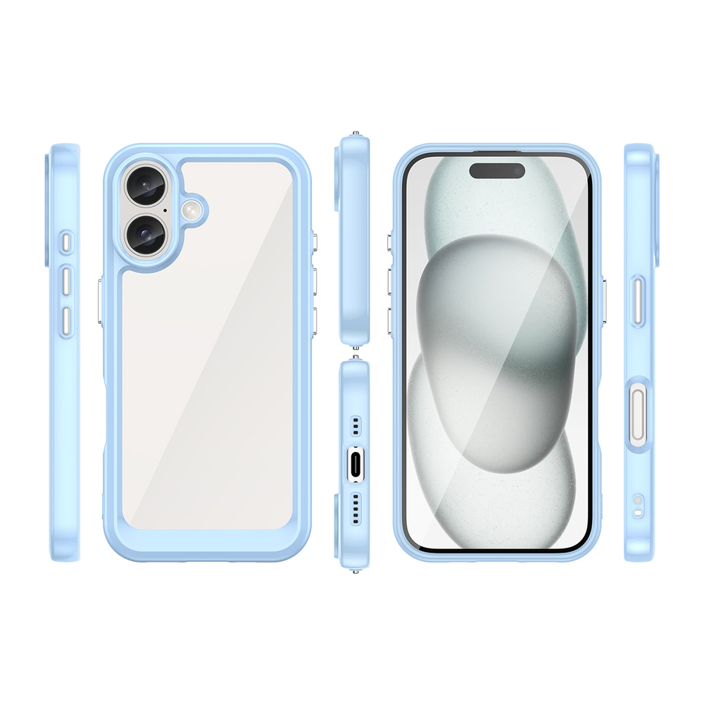 iTok webáruház - Hurtel Outer Space Case gélkeretes tok iPhone 16-hoz (kék) 2 Outer Space Case with Gel Frame for iPhone 16 (kék)