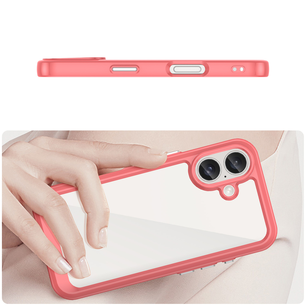 iTok webáruház - Hurtel Outer Space Case tok iPhone 16 (piros) 4 Outer Space Case with Gel Frame for iPhone 16 (piros)