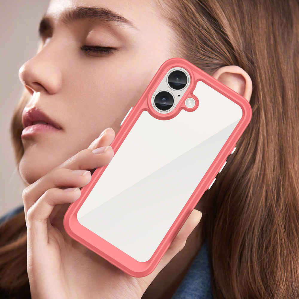 iTok webáruház - Hurtel Outer Space Case tok iPhone 16 (piros) 7 Outer Space Case with Gel Frame for iPhone 16 (piros)